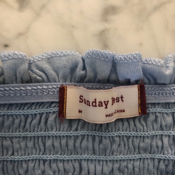 Aritzia Sunday Best Ruffled Tank in Blue - Picture 5 of 6